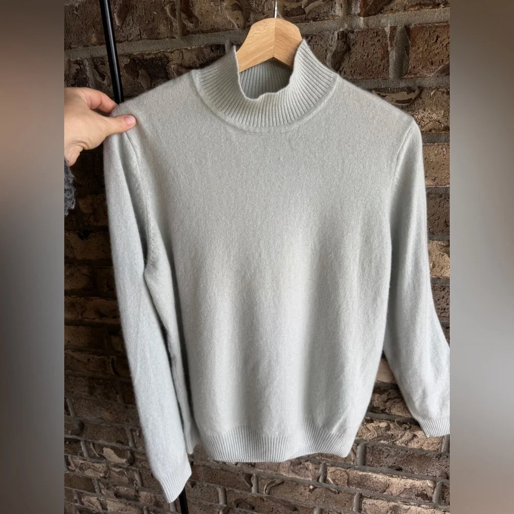 Norm Thompson 100% Cashmere Long Sleeve Mock Neck Sweater Women's Size XL